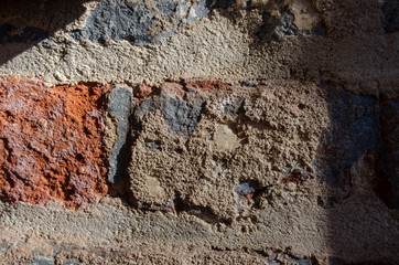 Brick Wall, texture, close up with shadows 