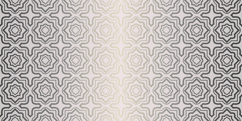 Vector Seamless Pattern With Abstract Geometric Style. Repeating Sample Figure And Line. For Fashion Interiors Design, Wallpaper, Textile Industry. Beige silver color