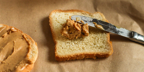 peanut butter sandwich, dessert (sweets or snacks, breakfast). food background. top photo
