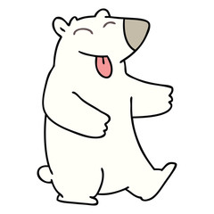 quirky hand drawn cartoon polar bear