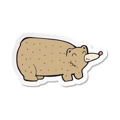 sticker of a funny cartoon bear
