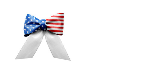 Gift Decoration American USA Ribbon Band Isolated White