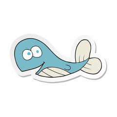 sticker of a cartoon whale