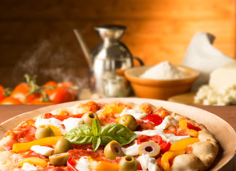 pizza with vegetables