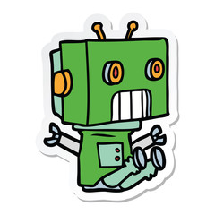 sticker of a cartoon robot