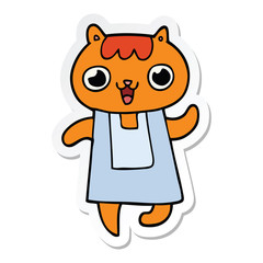 sticker of a cartoon cat