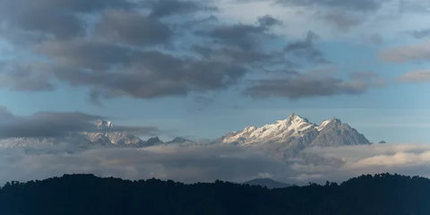 Photo sur Plexiglas Kangchenjunga Scenic view of Singalila Range, Great Himalaya Range, Sikkim, India