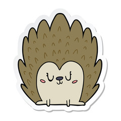 sticker of a cute cartoon hedgehog