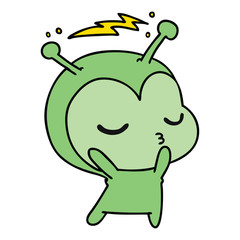 cartoon of a cute kawaii alien