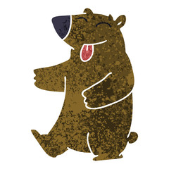 quirky retro illustration style cartoon bear