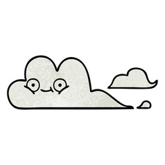 retro grunge texture cartoon white cloud