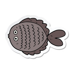 sticker of a cartoon flat fish