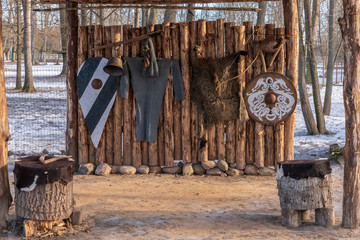 Archery target on a wooden stand