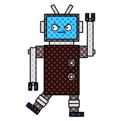 comic book style cartoon robot