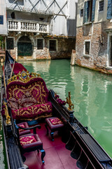 Fototapeta na wymiar Gondola boat on the canals of Venice, Italy