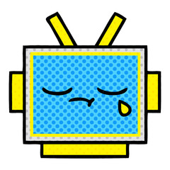 comic book style cartoon robot head