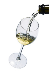 Wineglass on a white background