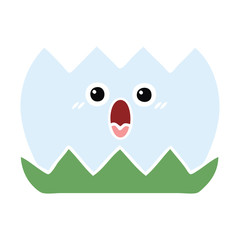 flat color retro cartoon water lilly