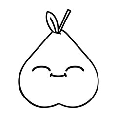 line drawing cartoon pear