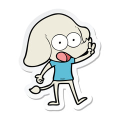 sticker of a cute cartoon elephant