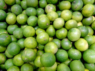Pile of Green Fresh Limes for Background or Banner 