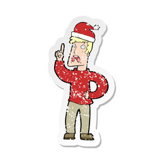 Obraz premium retro distressed sticker of a cartoon man ready for christmas
