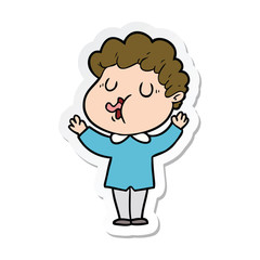 sticker of a cartoon man singing
