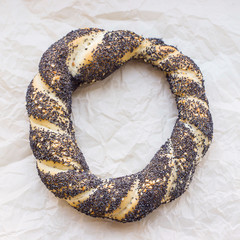 Traditional Turkish pastries - buns in the form of twisted bagels rings