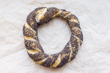 Traditional Turkish pastries - buns in the form of twisted bagels rings