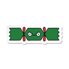 sticker of a cute cartoon christmas cracker