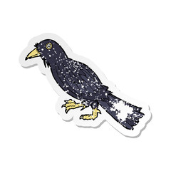 retro distressed sticker of a cartoon crow
