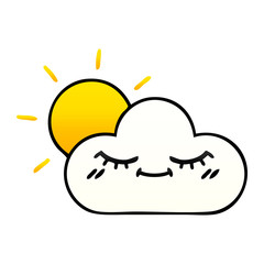 gradient shaded cartoon sunshine and cloud