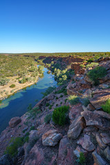 Fototapeta na wymiar murchison river from hawks head lookout, kalbarri national park, western australia 4