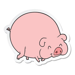 sticker of a cartoon pig