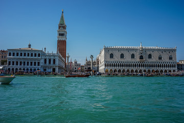 Fototapeta na wymiar Italy, Venice, Piazza San Marco, VIEW OF BUILDINGS BY CANAL AGAINST SKY IN CITY