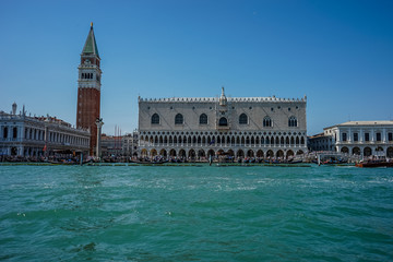 Fototapeta na wymiar Italy, Venice, Piazza San Marco, VIEW OF BUILDINGS BY CANAL AGAINST SKY IN CITY