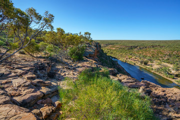 Fototapeta na wymiar murchison river from hawks head lookout, kalbarri national park, western australia 22