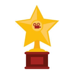 Cinema star award symbol isolated