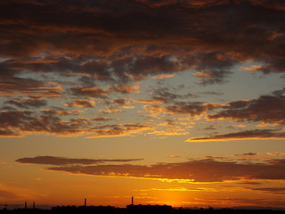 Fototapeta premium sunset over lake