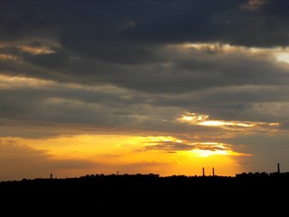 sunset over the field