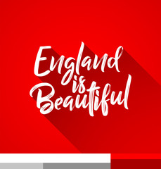 England is Beautiful Vector Lettering illustration