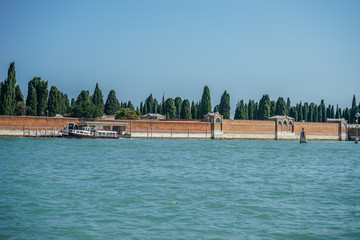 Italy, Venice, a large body of water with a city in the background