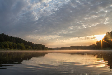 sunrise on the river