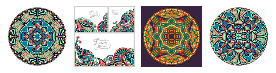decorative design of circle dish template, round geometric pattern