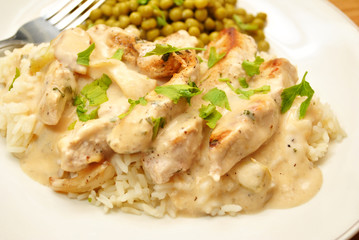 Pork with White Sauce Over White Rice
