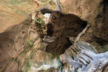 Limestone karst cave texture ceiling arch background