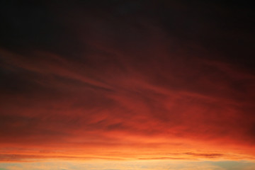 red sunset with clouds