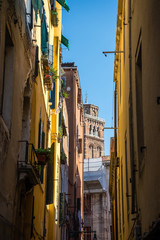 Fototapeta na wymiar The narrow streets of Venice, Italy