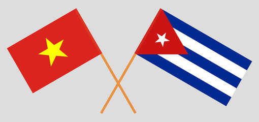 Cuba and Vietnam. The Cuban and Vietnamese flags. Official colors. Correct proportion. Vector