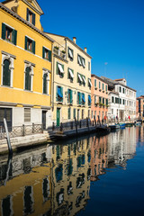 Fototapeta na wymiar The narrow canals of Venice, Italy